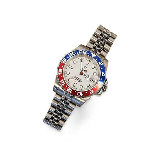 40mm Sub Diver Watch | White Pepsi