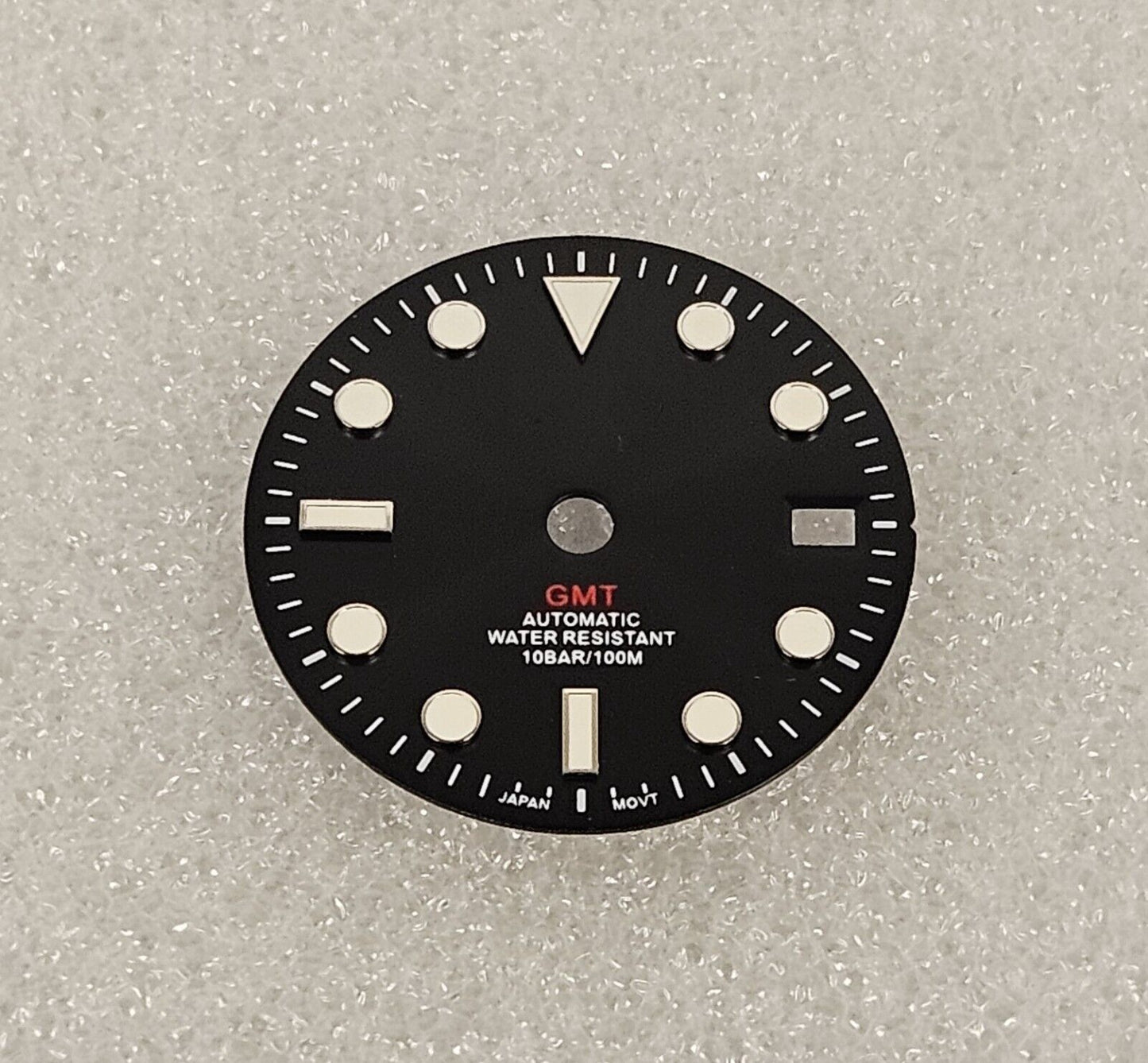 Dial 29.0mm Black GMT - With Logo for watch moding - fits NH34 Movements