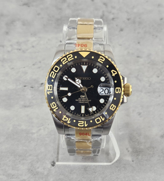 GMT Seiko Custom Watch, Two Tone - Sunshine Custom Watch