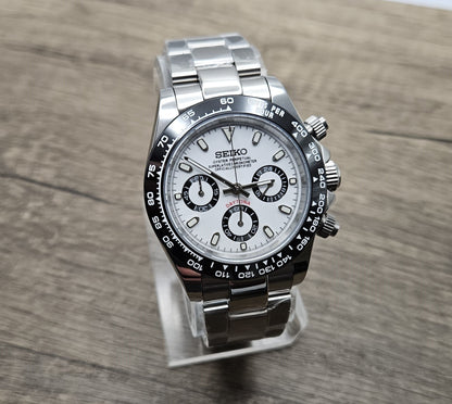 Custom Seiko Daytona Mod Watch, White