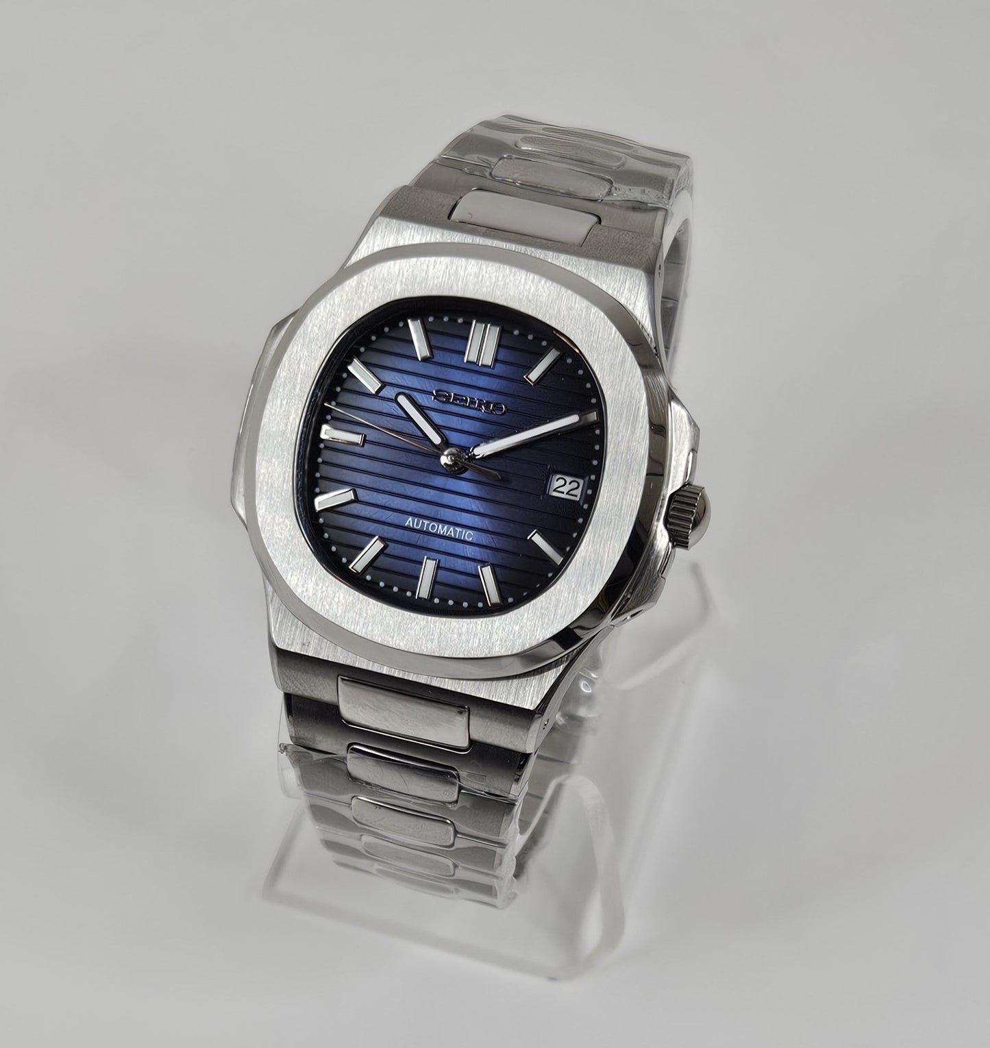 Seiko Mod Nautilus Blue Dial