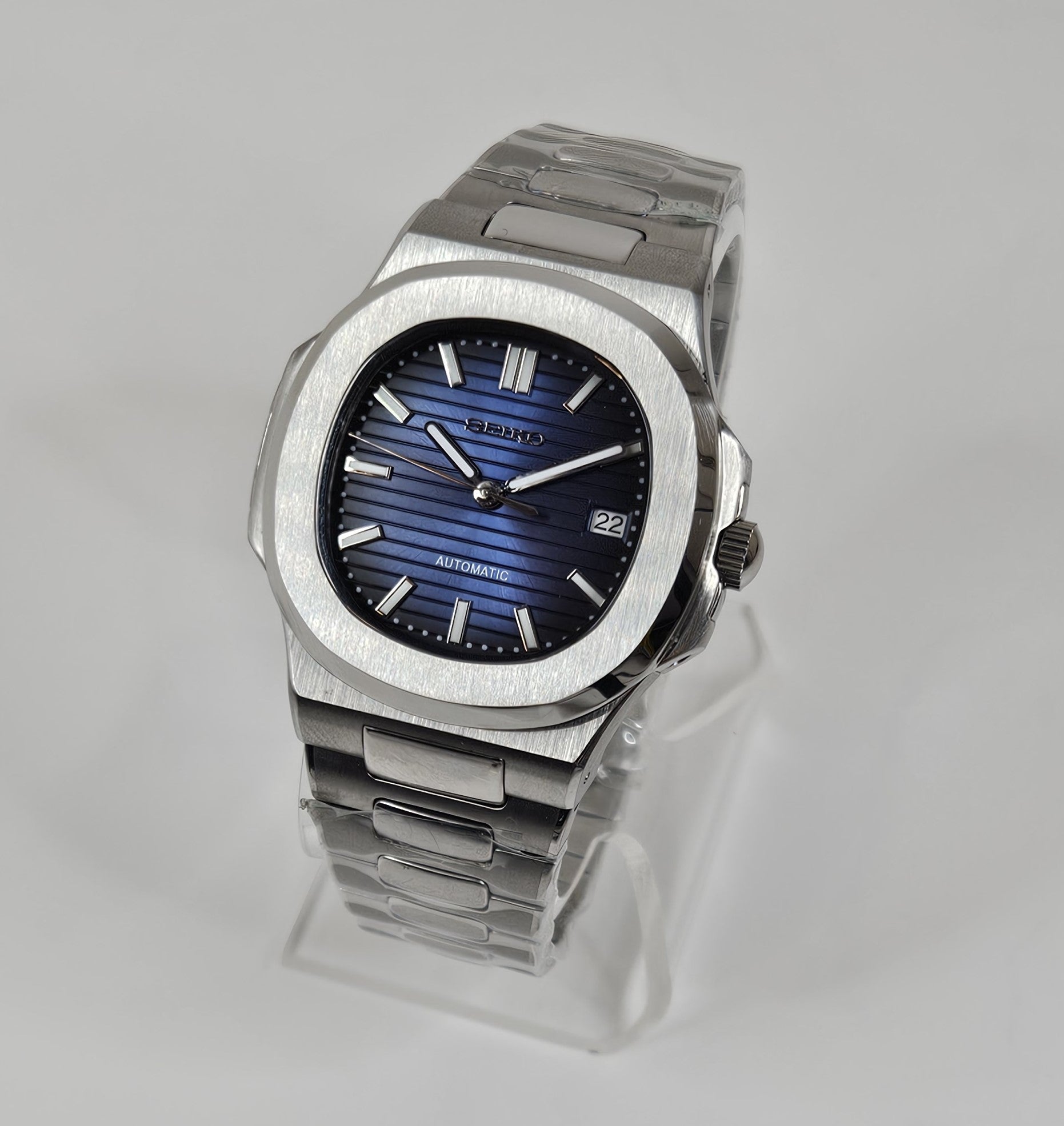 Seiko Mod Nautilus Blue Dial