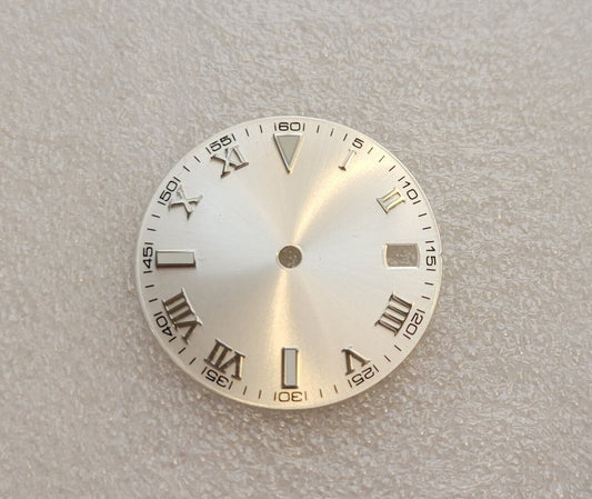 Dial 29.0mm No Logo,  Roman Numerals, Silver for watch moding - fits NH35 Family
