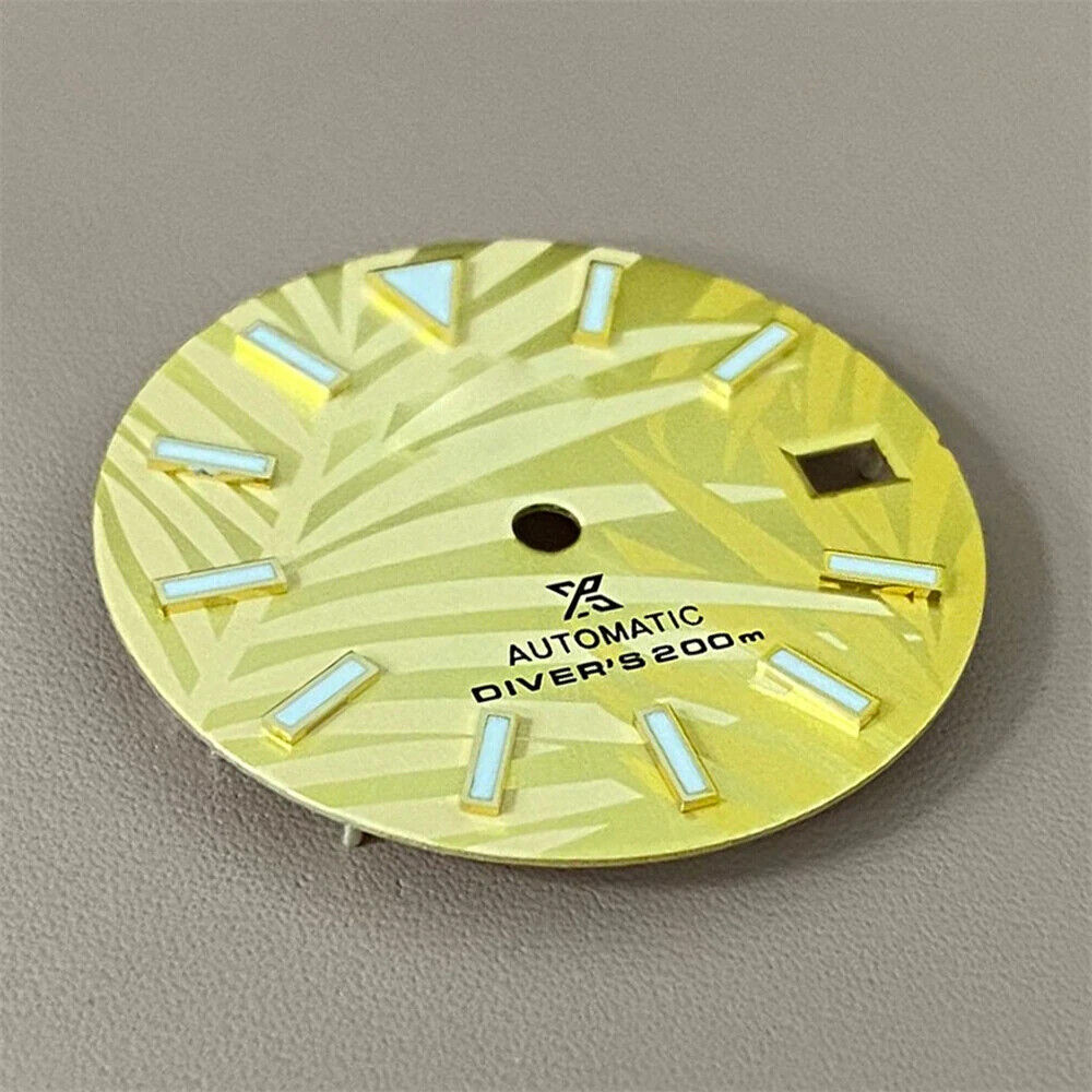 Dial 29.0mm Yellow/Gold With Logo for watch moding - fits NH35 Family