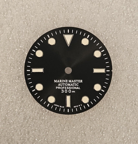 Dial 29.0mm With Logo for watch moding - BLACK - fits NH35 Family of Movements