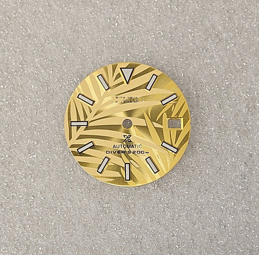 Dial 29.0mm Yellow/Gold With Logo for watch moding - fits NH35 Family