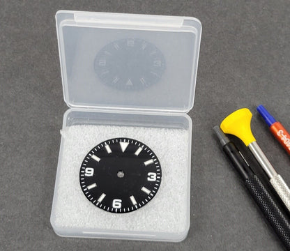 Dial 29.0mm NO Logo for watch moding - BLACK - No Date fits NH35