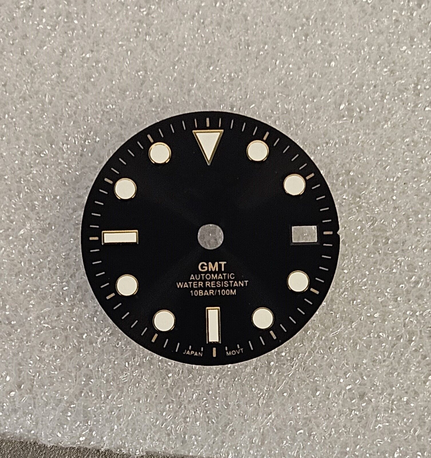 GMT Dial 29.0mm Black/Gold with Logo for watch moding - fits NH34 Movements