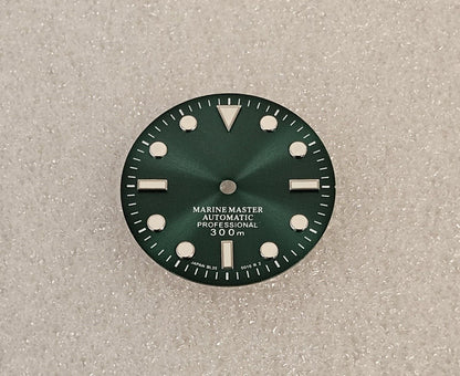 Dial 29.0mm GREEN with Logo for watch moding - fits NH35 Family of Movements