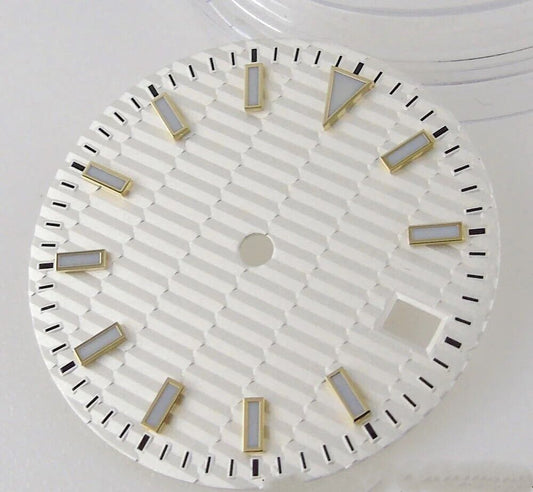 Dial 29.0mm No Logo for watch moding White/Goldv- fits NH35 Family of Movements