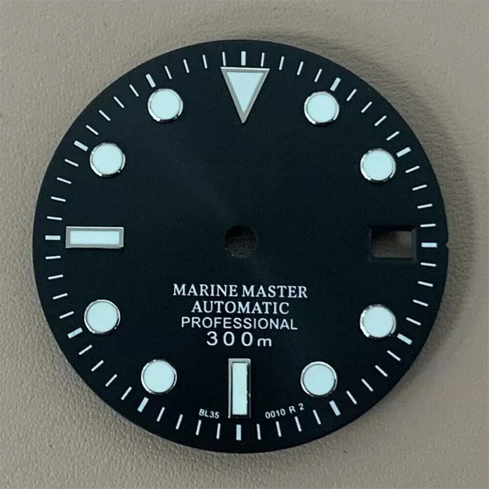 Dial 29.0mm With Logo for watch moding - BLACK - fits NH35 Family of Movements