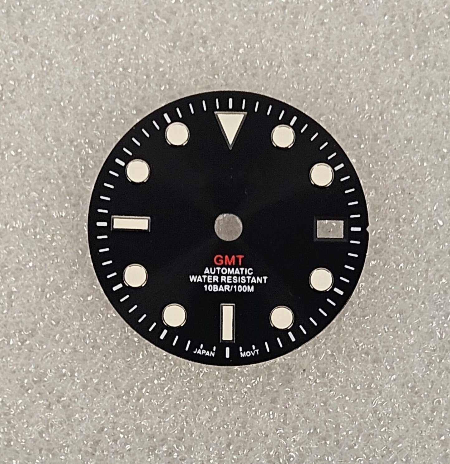 Dial 29.0mm Black GMT - With Logo for watch moding - fits NH34 Movements