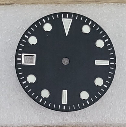 Dial 29.0mm Left Hand Date Position, No Logo for watch moding- BLACK -fits NH35