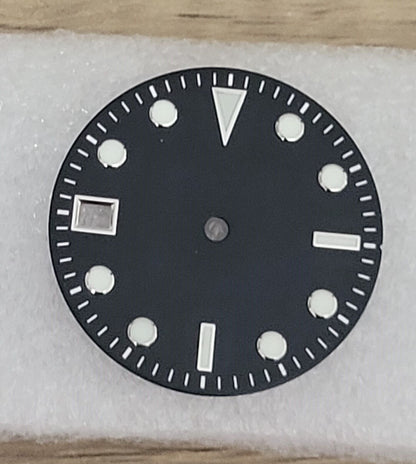 Dial 29.0mm Left Hand Date Position, No Logo for watch moding- BLACK -fits NH35
