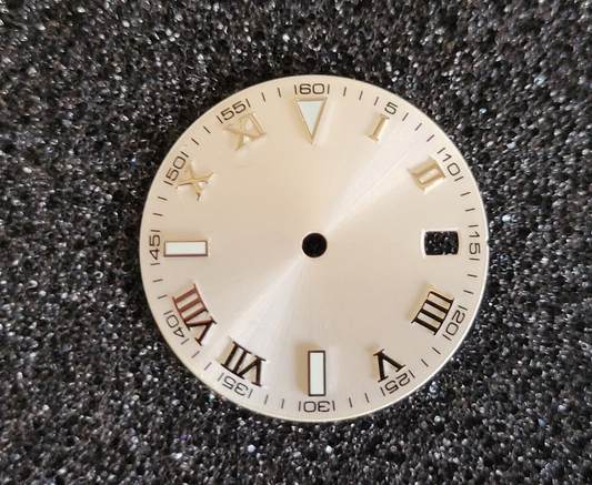 Dial 29.0mm No Logo,  Roman Numerals, Silver for watch moding - fits NH35 Family