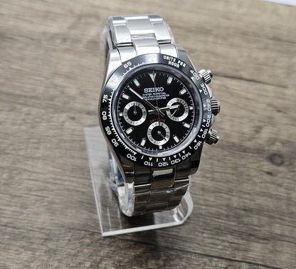 Daytona Chronograph Mod Watch, Black - Sunshine Custom Watch