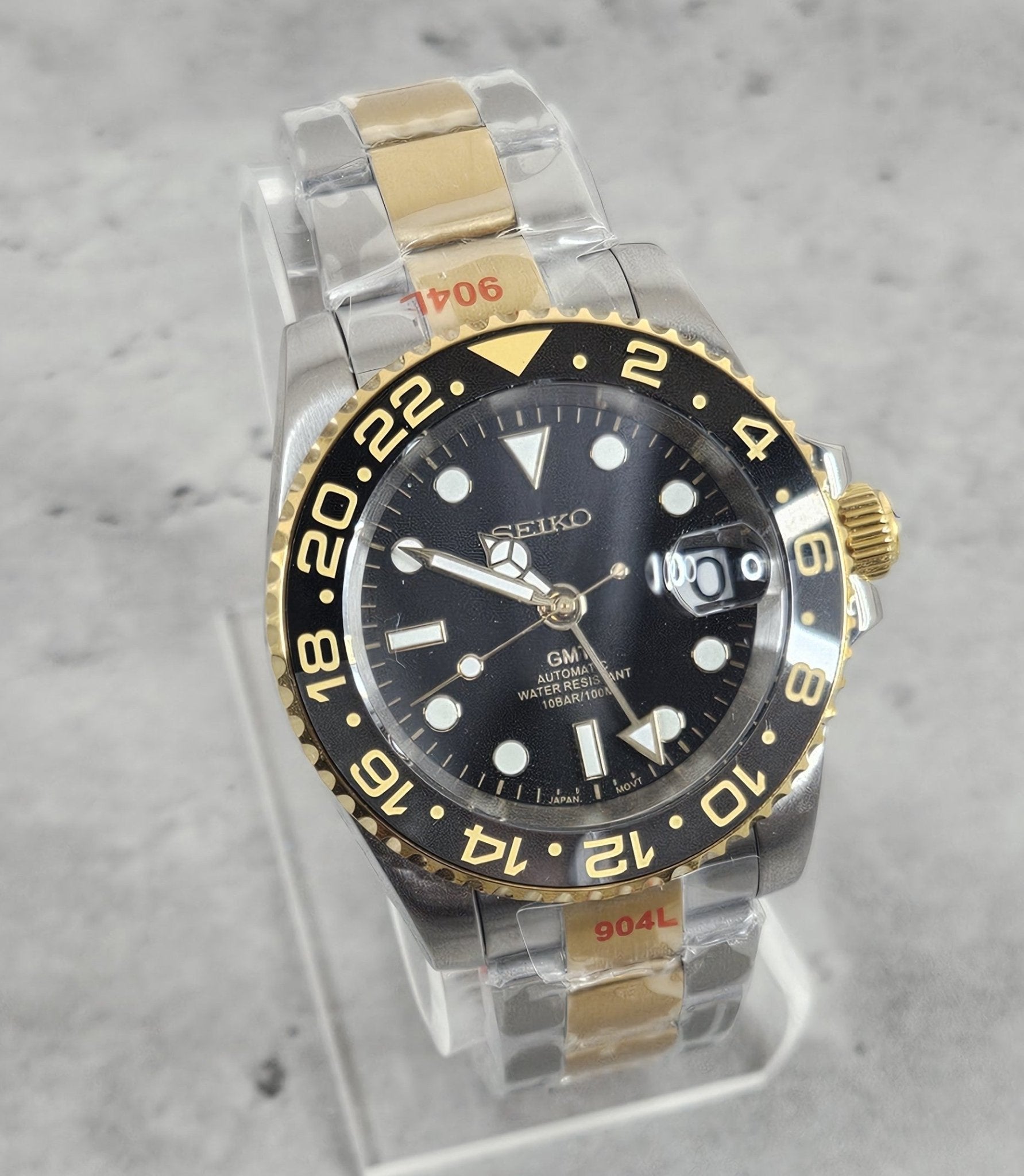 GMT Seiko Custom Watch, Two Tone - Sunshine Custom Watch