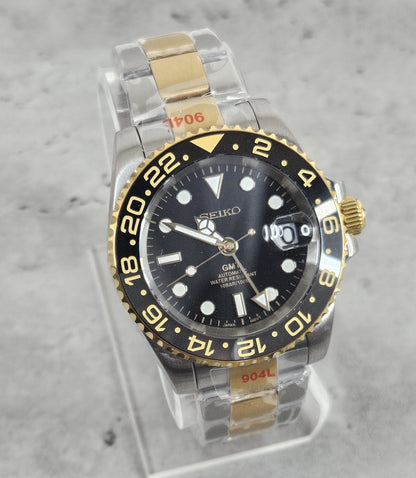 GMT Seiko Custom Watch, Two Tone - Sunshine Custom Watch