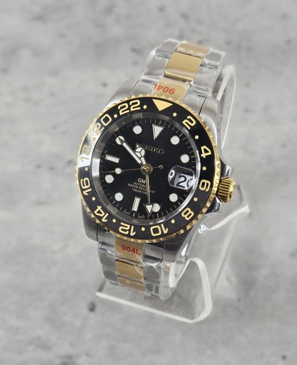 GMT Seiko Custom Watch, Two Tone - Sunshine Custom Watch