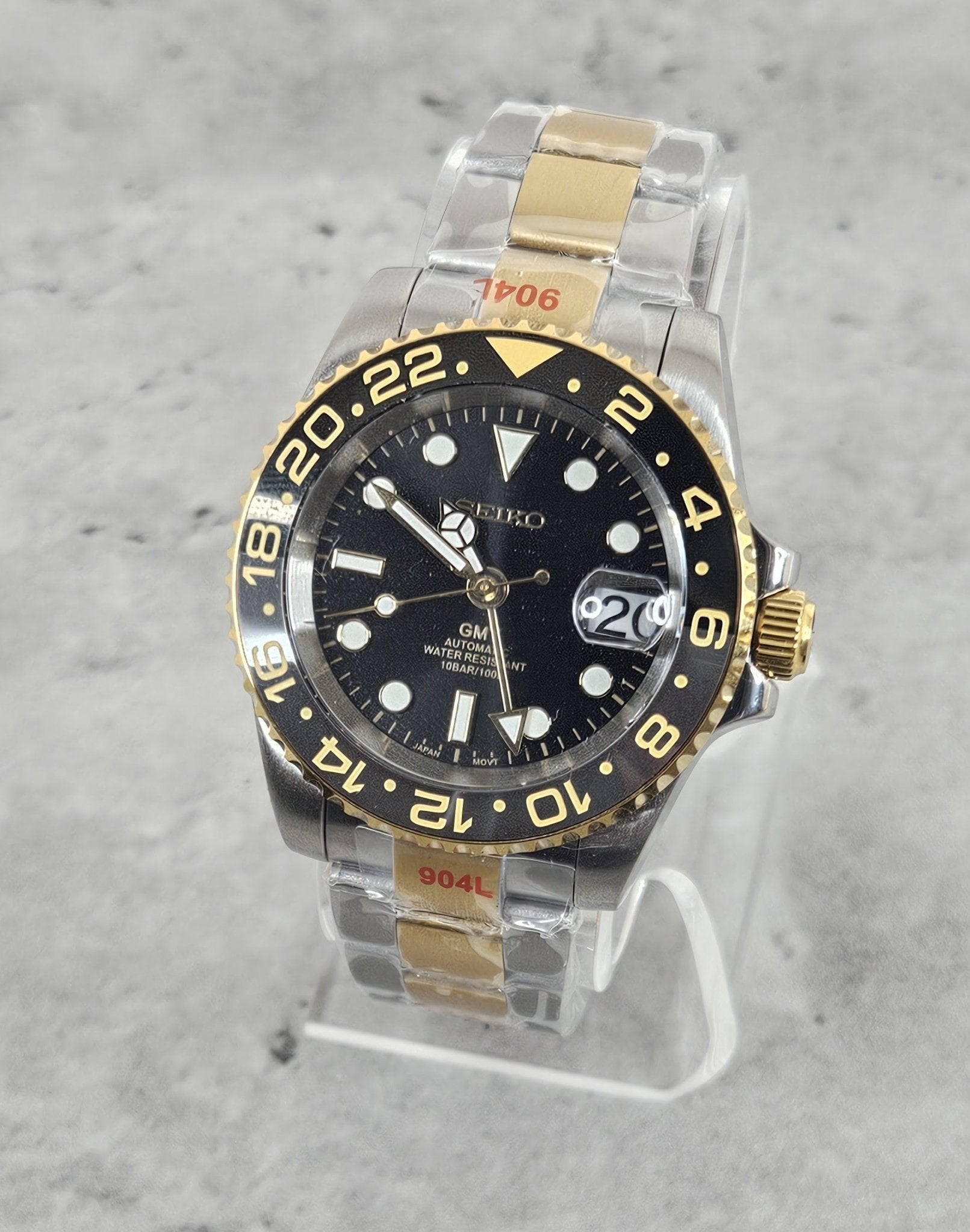 GMT Seiko Custom Watch, Two Tone - Sunshine Custom Watch
