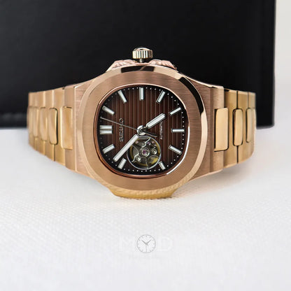 Nautilus Rose Gold | Brown (Open Heart)