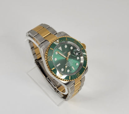 Seiko Custom Mod Watch Build - Two Tone with Green Dial Ceramic Bezel powered by NH35 Automatic - Sunshine Custom Watch