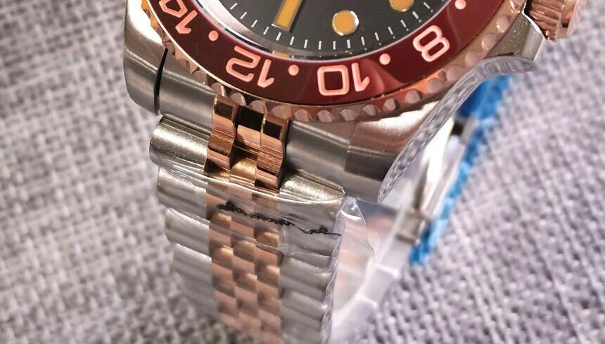 Seiko Custom Mod Watch, Two Tone Rose Gold - Root Beer - Powered by NH35 Automatic - Sunshine Custom Watch